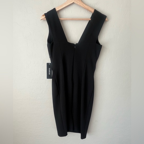 Bebe Little Black Dress with Plunging Deep V Neckline black 4 NEW - Picture 4 of 14